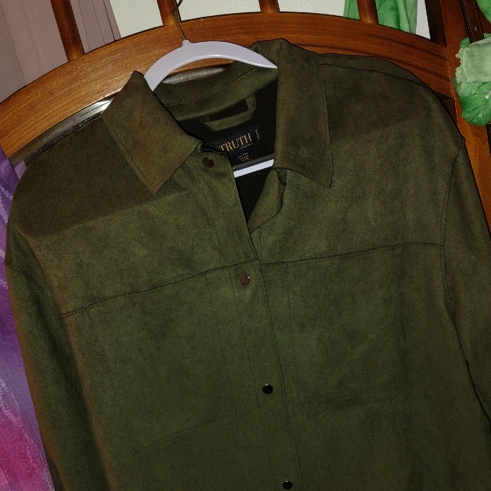 Truth Olive Suede Shirt